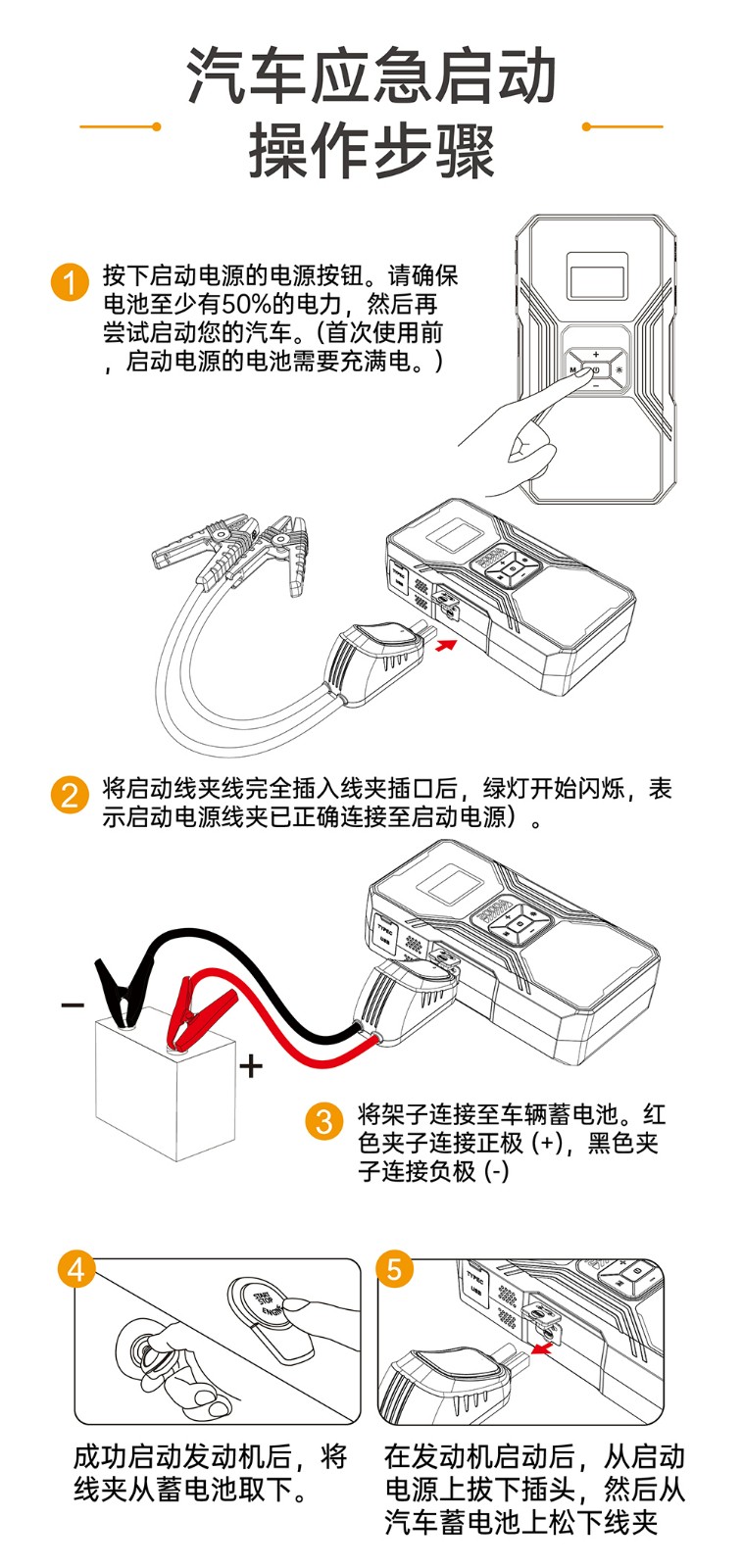 電將軍B31汽車應急啟動電源充氣泵一體機_11